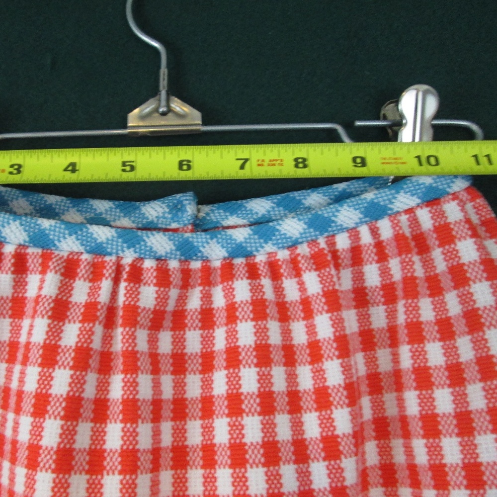 Vintage 1970's Gingham Double Knit Skirt 24" - Picture 4 of 5